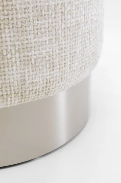 KARE Hocker Berry High Silber Beige Ø39cm Discount