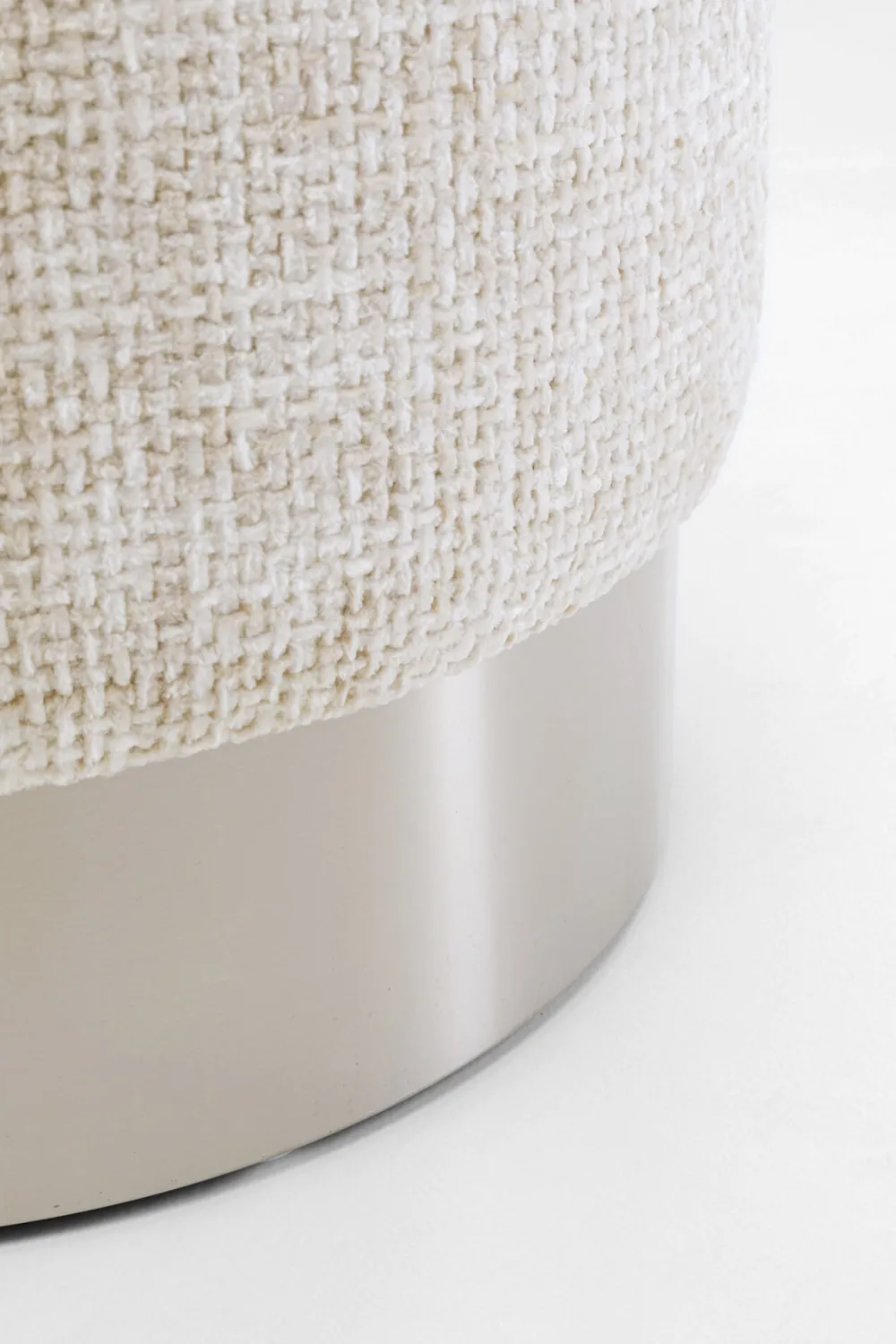 KARE Hocker Berry High Silber Beige Ø39cm Discount