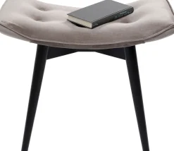 KARE Hocker Black Vicky Velvet Grau 46x59cm