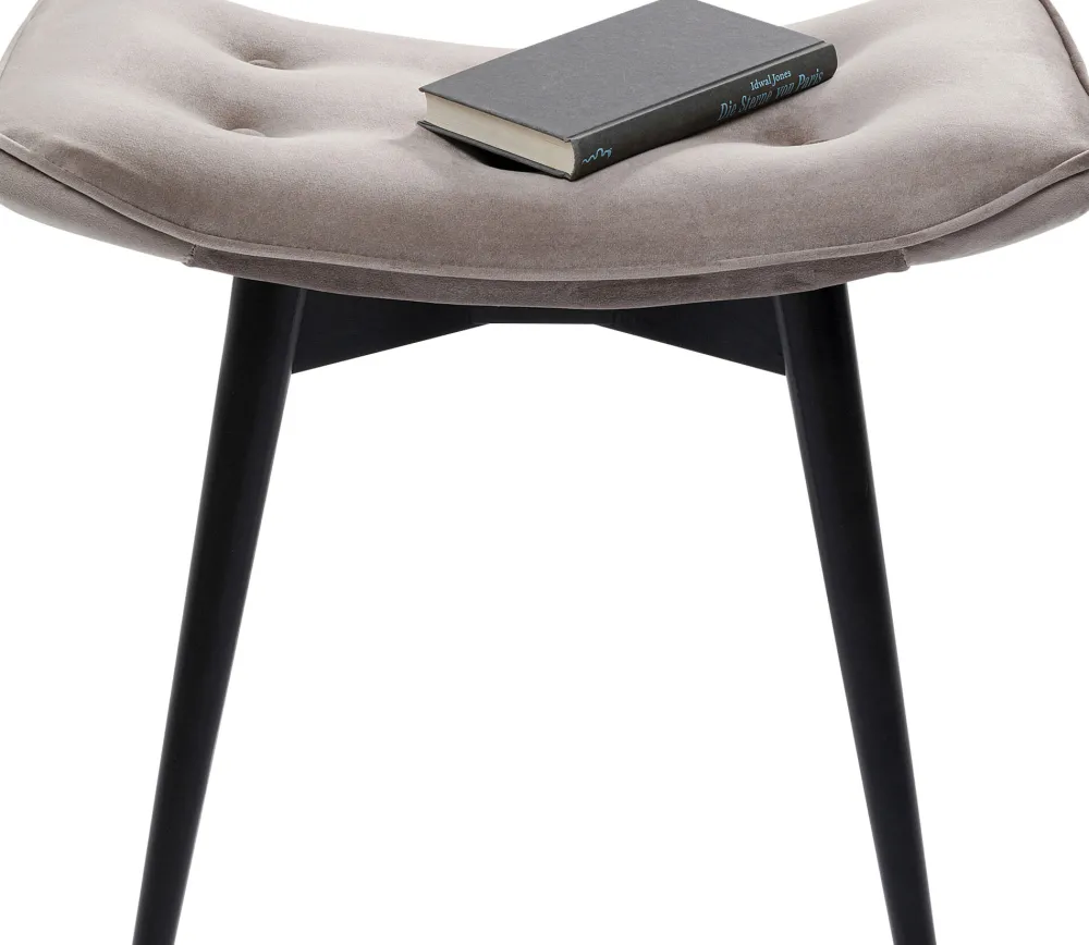 KARE Hocker Black Vicky Velvet Grau 46x59cm