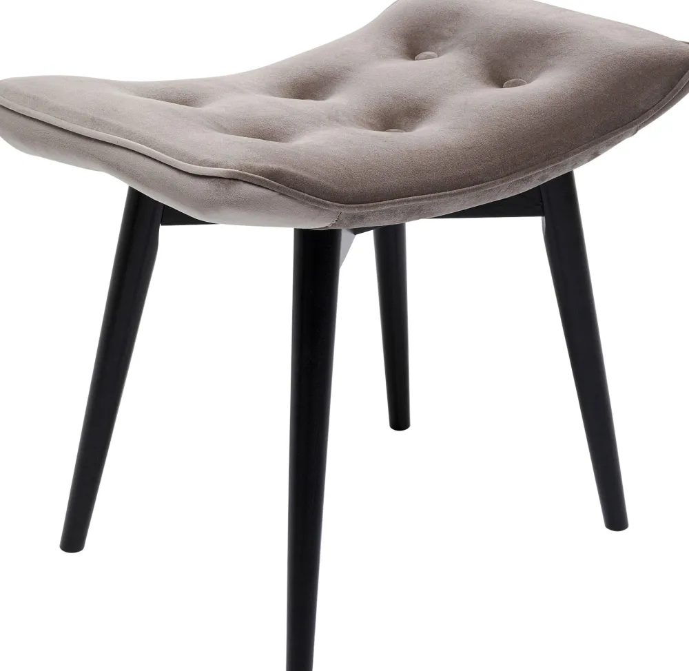 KARE Hocker Black Vicky Velvet Grau 46x59cm