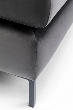 KARE Hocker Gianni Velvet Grau Schwarz Discount