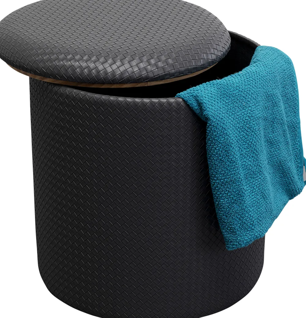 KARE Hocker Venezia Storage Anthrazit Ø40cm Outlet