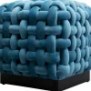KARE Hocker Weave Square Blau 47x47cm New