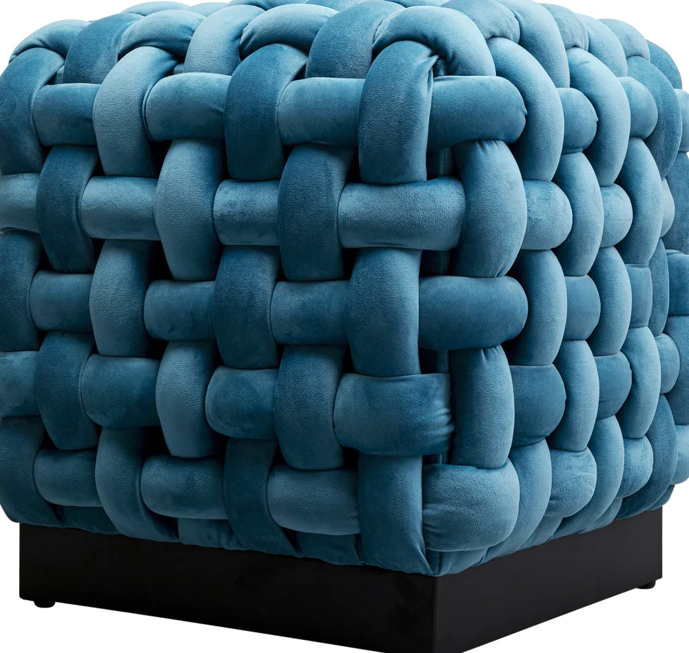 KARE Hocker Weave Square Blau 47x47cm New