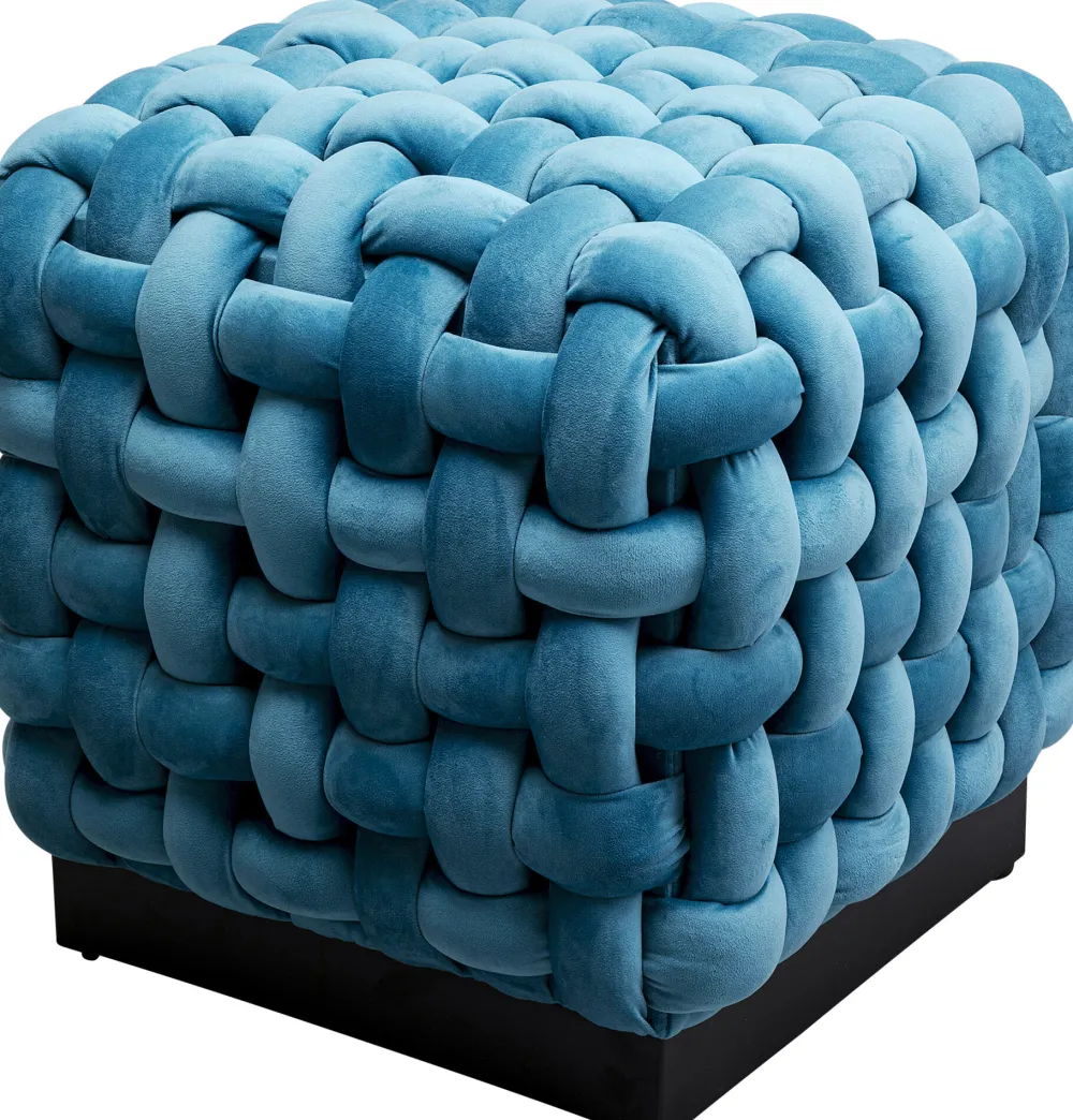KARE Hocker Weave Square Blau 47x47cm New