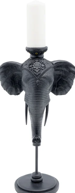KARE Kerzenständer Elephant Head Schwarz 49cm Outlet