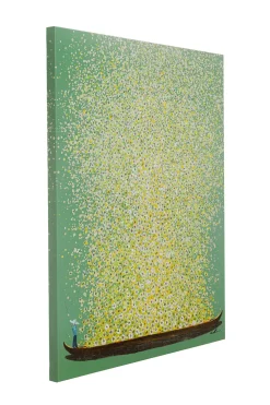 KARE Leinwandbild Flower Boat Grün Gelb 80x100cm New