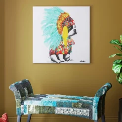 KARE Leinwandbild Headdress Dog 80x80cm Discount