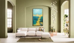 KARE Leinwandbild Jardin Blau 125x215cm Discount