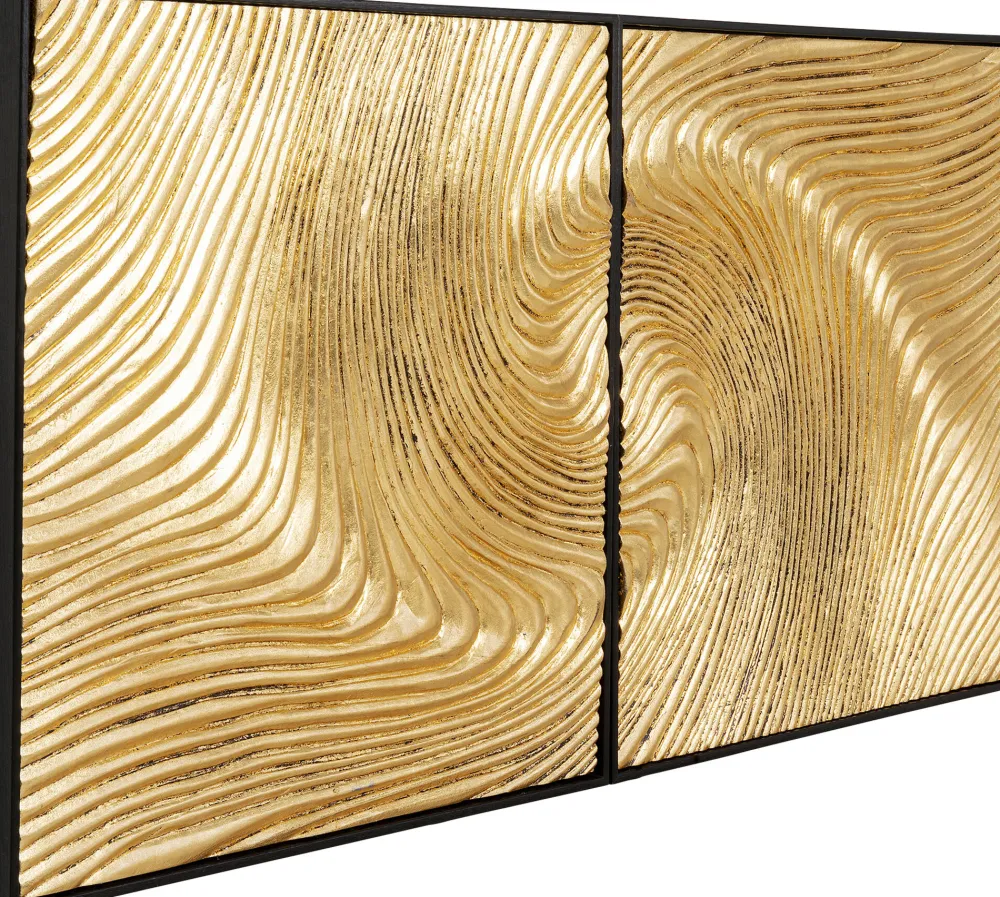 KARE Objektbild Wave Gold (2/Set)