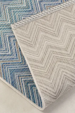 KARE Outdoor Teppich Zigzag Blau 230x330cm Online