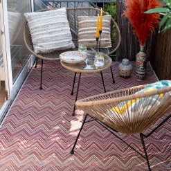 KARE Outdoor Teppich Zigzag Rot 160x230cm Hot