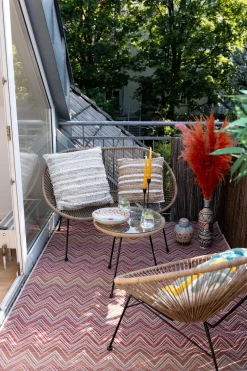 KARE Outdoor Teppich Zigzag Rot 160x230cm Hot