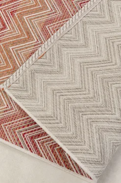 KARE Outdoor Teppich Zigzag Rot 230x330cm Sale