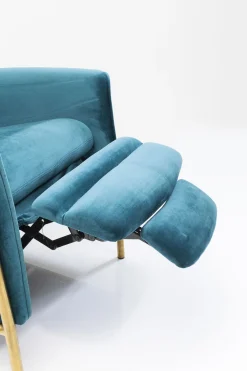 KARE Relaxsessel Lazy Velvet Blau Outlet