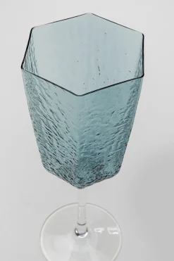 KARE Rotweinglas Cascata Blau Outlet