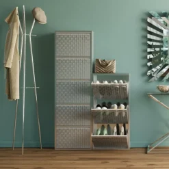 KARE Schuhkipper Caruso 3-er silber/geflext Online