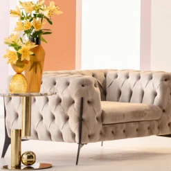 KARE Sessel Bellissima Velvet Taupe 120cm Sale