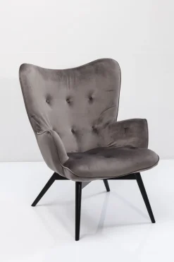 KARE Sessel Black Vicky Velvet Grau