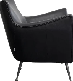 KARE Sessel Goldfinger Smart Leder Schwarz Hot