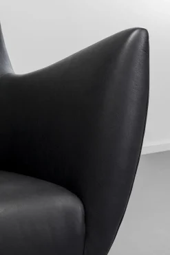 KARE Sessel Goldfinger Smart Leder Schwarz Hot