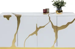 KARE Sideboard Cracked Weiß Gold 165x80cm Sale