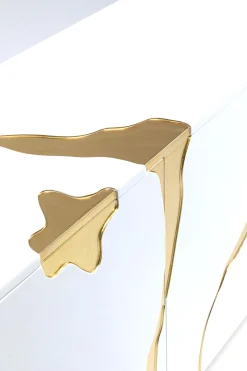 KARE Sideboard Cracked Weiß Gold 165x80cm Sale