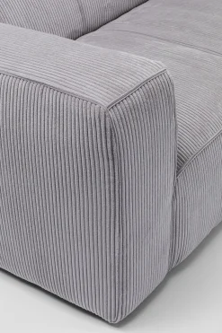 KARE Sofa Cubetto Cord 3-Sitzer Hellgrau 220cm Clearance