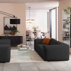 KARE Sofa Cubetto 3-Sitzer Dunkelgrau 220cm Hot