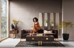 KARE Sofa Loft 3-Sitzer Braun Outlet