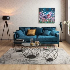 KARE Sofa Lullaby 2-Sitzer Petrol Clearance