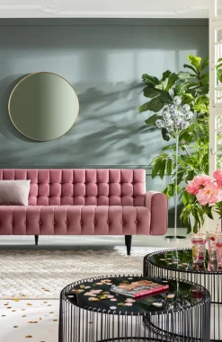 KARE Sofa Milchbar 3-Sitzer Velvet Rose Best