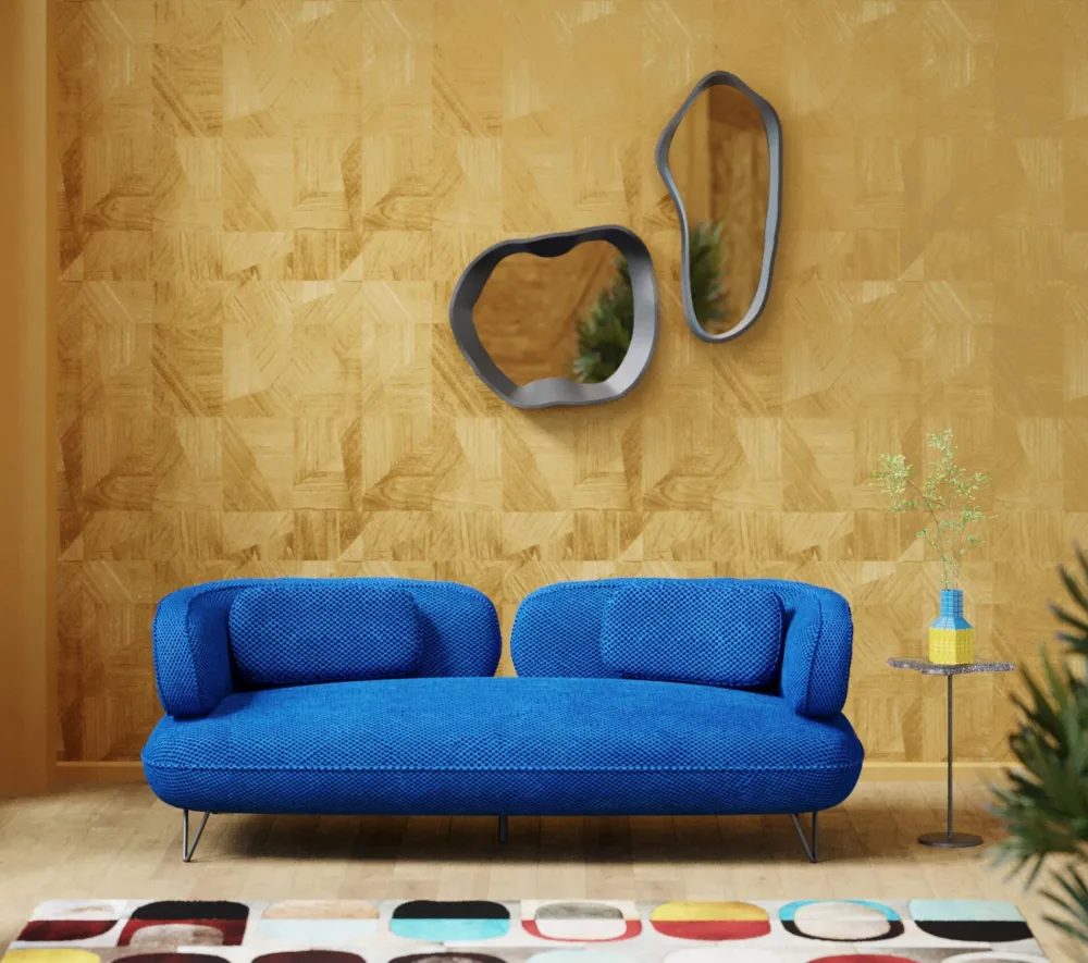KARE Sofa Peppo 2-Sitzer Blau 182cm Discount