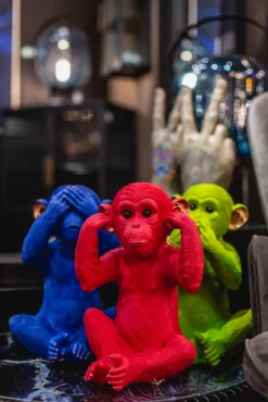 KARE Spardose Monkey Kikazaru Rot New