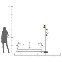 KARE Stehleuchte Calotta Schwarz 5er 180cm Best