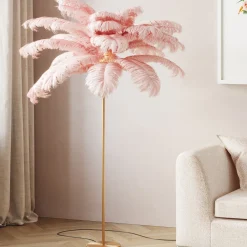 KARE Stehleuchte Feather Palm Pink 165cm Outlet