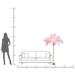 KARE Stehleuchte Feather Palm Pink 165cm Outlet