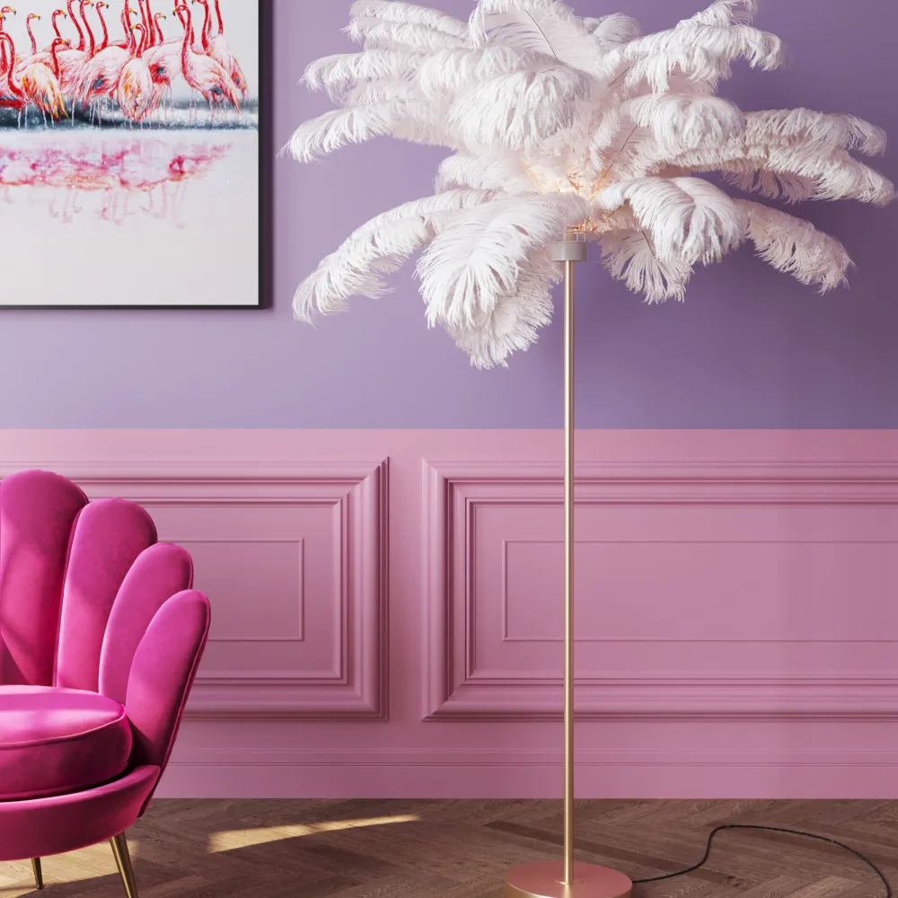 KARE Stehleuchte Feather Palm Weiß 165cm Hot