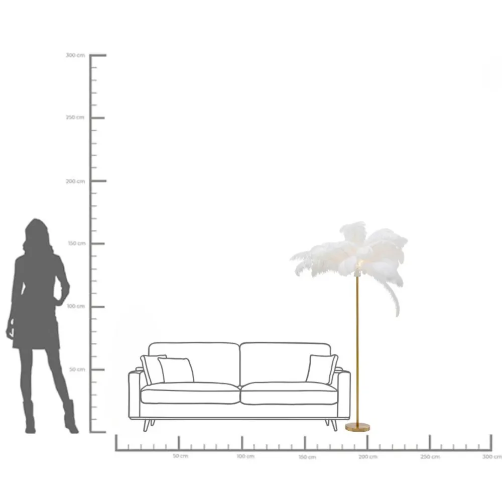 KARE Stehleuchte Feather Palm Weiß 165cm Hot