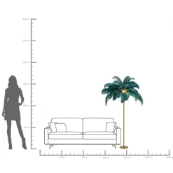 KARE Stehleuchte Feather Palm Grün 165cm Clearance