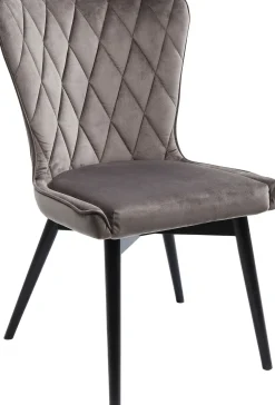 KARE Stuhl Black Marshall Velvet Grau