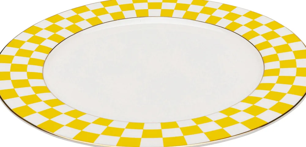 KARE Teller Harlequin Gelb Ø27cm Sale