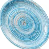 KARE Teller Swirl Blau Ø27cm Best
