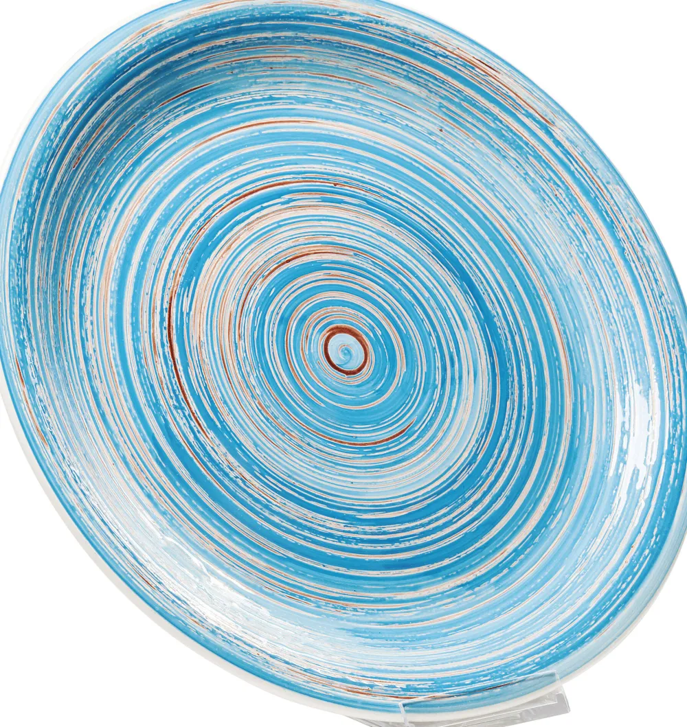 KARE Teller Swirl Blau Ø27cm Best