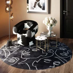 KARE Teppich Art Faces Ø250cm Discount