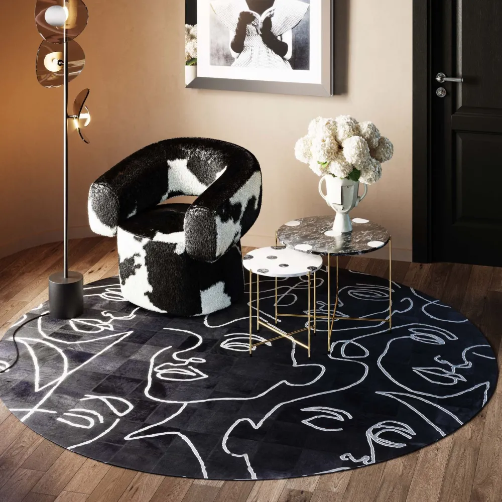 KARE Teppich Art Faces Ø250cm Discount