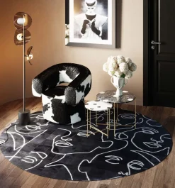 KARE Teppich Art Faces Ø250cm Discount