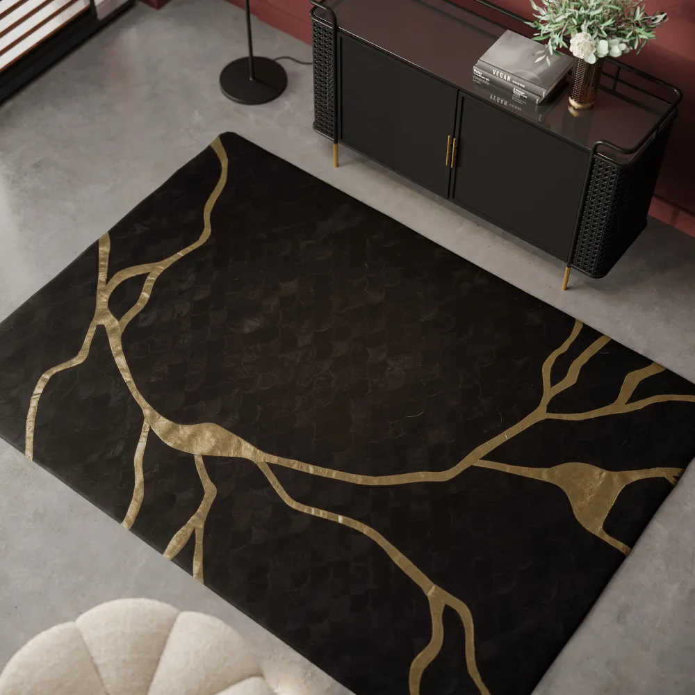 KARE Teppich Fulmine Schwarz 170x240cm Hot