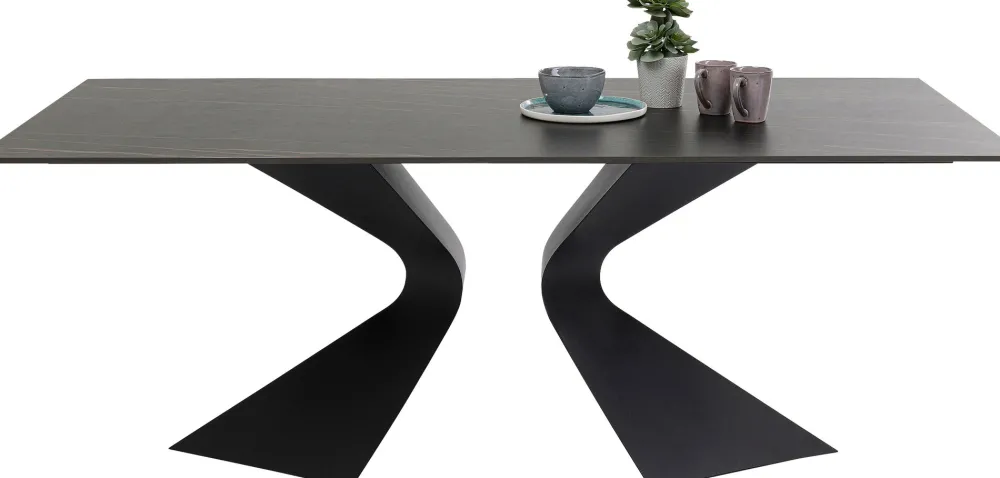 KARE Tisch Gloria Outdoor Keramik Schwarz 180x90cm Online